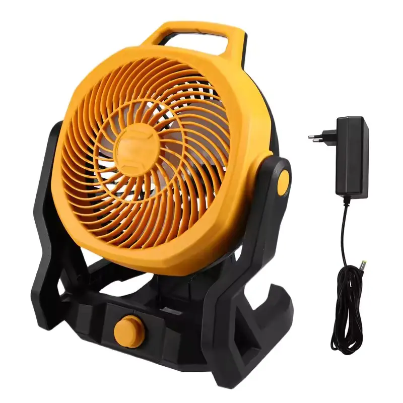 Battery Powered Fan Compatible ， Travel Camping Fan Portable with Variable Speed, Silent Low Noise, for Workshop Garage Jobsite Use (AC Adapter Included