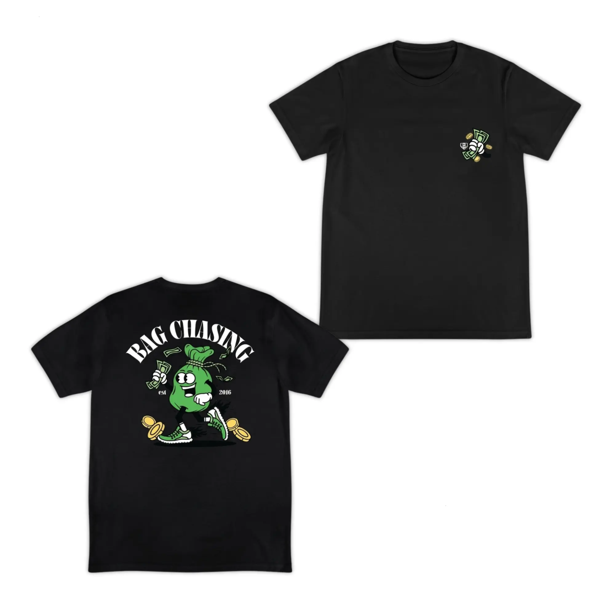 The Bag Chaser Tee - Retro Mascot 2-Sided Graphic T Shirt. Trending Urban Streetwear & Mens Summer Clothes. TikTok Shop Deals