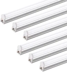 ETL 6 Pack LED T5 Integrated Single Fixture, 4FT, 2200lm, 6500K Super Bright White, 20W Utility LED Shop Light, Ceiling and Under Cabinet Light, Corded Electric with ON/Off Switch, ETL Listed linkable light fixture