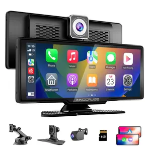 Innocruise Carplay Box Pro ,10.26" Wireless Carplay and Android Auto with 2.5K Dash Cam, 1080P Backup Camera, Portable Touchscreen GPS Navigation for Car, Car Stereo Receiver with Bluetooth,AirPlay,AUX,FM,Googel,Siri