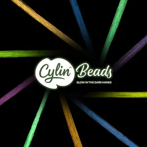 John Bead 23g Cylin Beads Hank, Glow in Dark 11/0 Glass Cylindrical Seed Beads for Jewelry Making, Pack of 1