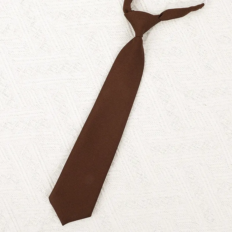 Coffee solid color tie