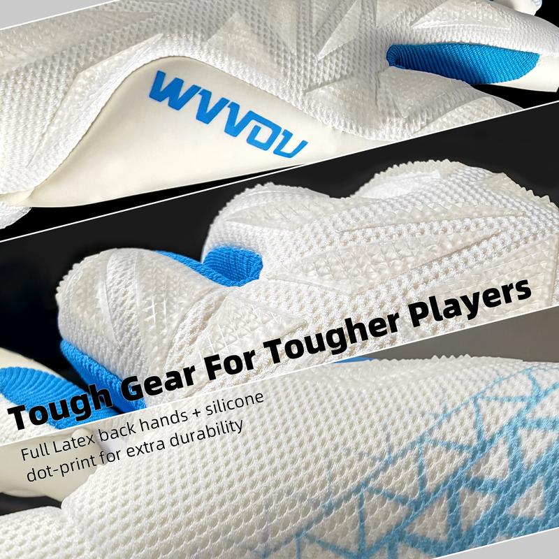 WVVOU Soccer Goalie Gloves for Adults and Youth, Professional Goalkeeper Gloves, Breathable Soccer Gloves, High Performance Guantes De Portero with 4+3mm Sticky Super Grip Latex Palm，Breathable,Professional,Soccer,Goalie,Gloves Football Equipment