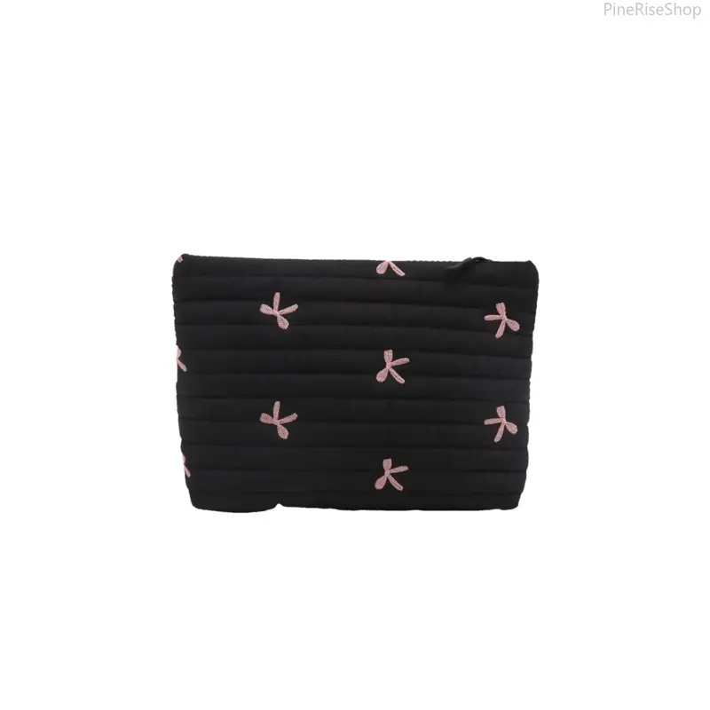 Women's Casual Quilted Clutch Bag, Solid Color High-Capacity Zip Pouch, Lightweight & Portable for Travel or Back-to-School, 1 Size, One Size