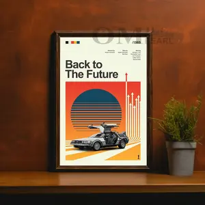 MIRRO Mid Century Modern Back To The Future'e Movie Poster Unframed - Retro Movie Wall Art Print For Vintage Aesthetic Lovers