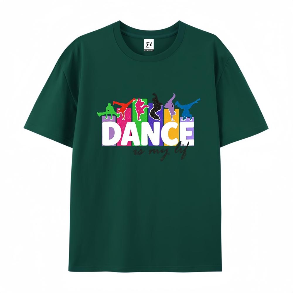 Dance Is My Life Breakdancer Print Graphic T-Shirt Casual Unisex Short Sleeve Top