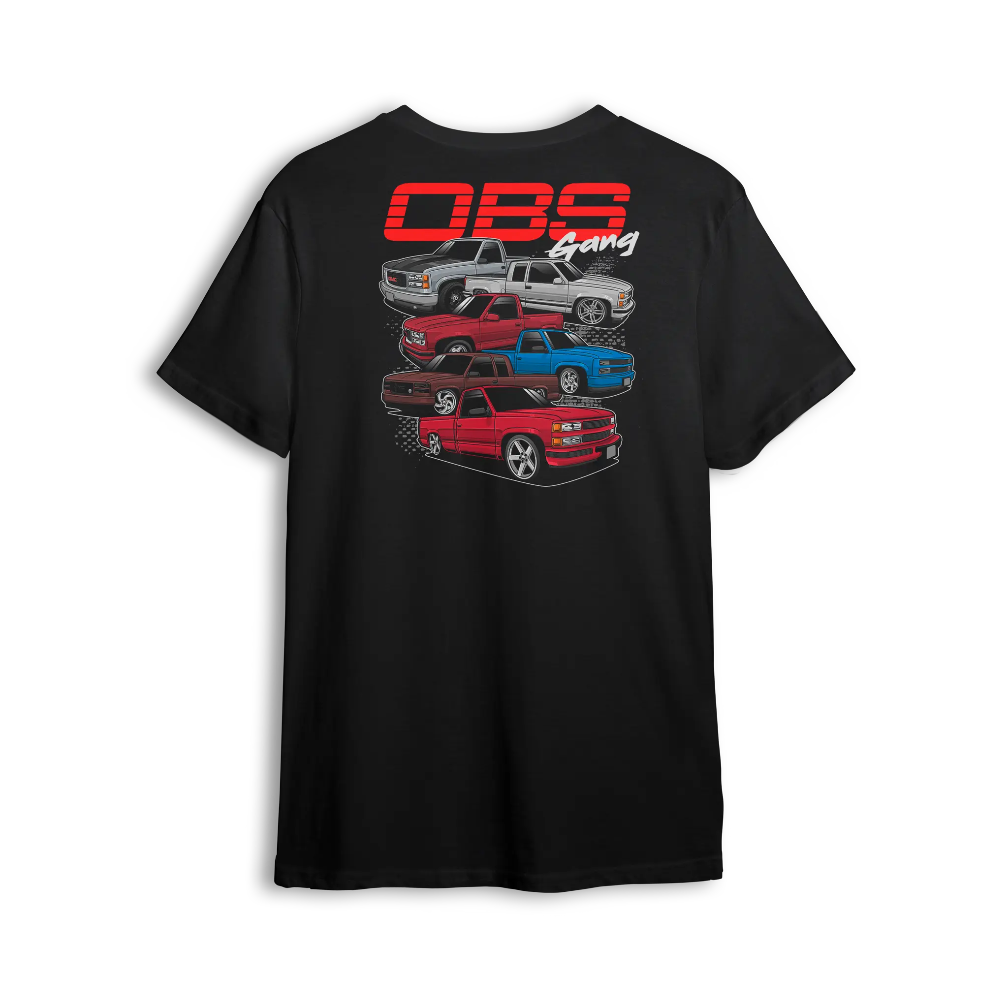 OBS Gang Stack Tee - Fitted Short Sleeve Crew Neck Casual Summer Top in 100% Cotton for Men's Streetwear