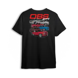 OBS Gang Stack Tee - Fitted Short Sleeve Crew Neck Casual Summer Top in 100% Cotton for Men's Streetwear