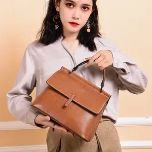 European and American leather women's bags shoulder messenger bags 2025 women's portable shoulder bags women's leather women's bags large capacity