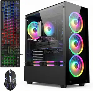 STGAubron Gaming PC Desktop, Intel Core i7 up to 3.9GHz, GeForce GTX 1660 Super 6G, 32GB RAM, 1TB SSD, WiFi 6, BT 5.0, RGB Fan x 6, Windows 11 Home