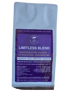 HighVibe Mushrooms LIMITLESS BLEND Regenerative Coffee with 10 Medicinal Mushrooms for Health Benefits and Exquisite Taste - Beverage