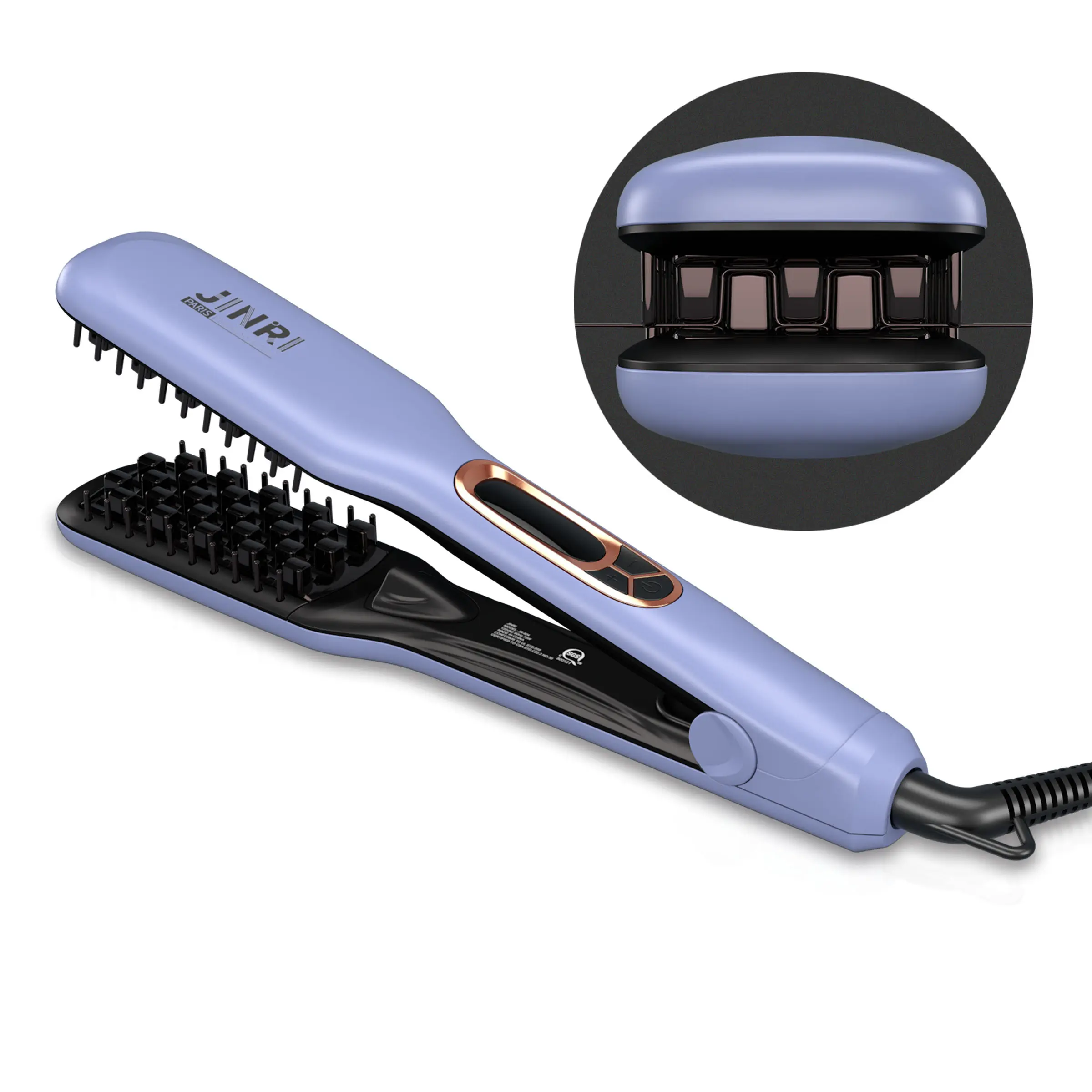 JINRI Professional Volumizing Ceramic Hair Waver Curling Tool - Adjustable Temp, 360° Tail Rotation, Lasting Volume for Short/Thin Hair, Purple Heated Waver Curler,back to school,back to school haul