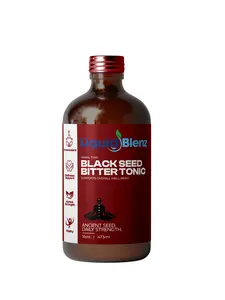 LiquidBlenz Black Seed Bitters with Moringa & Turmeric – Daily Herbal Supplement for Metabolism, Digestion & Immune Support | 16 Superfood Herbs, Alcohol-Free, Made in USA