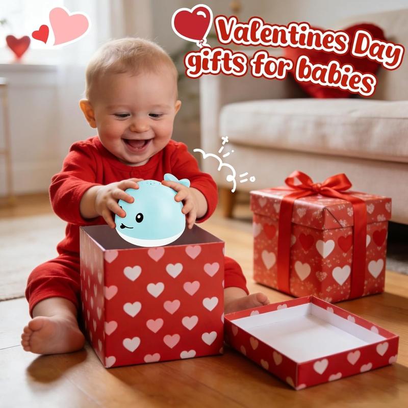 Light Up Whale Sprinkler Bathtub Water Pool Toy for Toddlers 1-3 2-4 Kids Ages 1-3 or Babies 0-6-12-18 Months Infant Bath First Birthday Gifts Fun Hover Grow Space Duck Sports Toys Easy Clean Floating Ball Bulk Foam