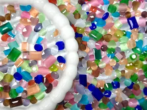 Luxe Mixed Cat Eye Pointed Back Crystal Glass Rhinestones - DIY Nail Decoration Kit for Manicure, Crafts, Jewelry Making, and More