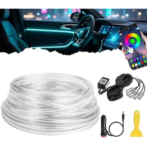 APP Controlled 5-in-1 RGB 16 Million Color Options Interior  LED Strip Lights, 236 inches Fiber Optic Ambient Lighting Kit with  Mode, Universal Fit for , , SUV Dashboard
