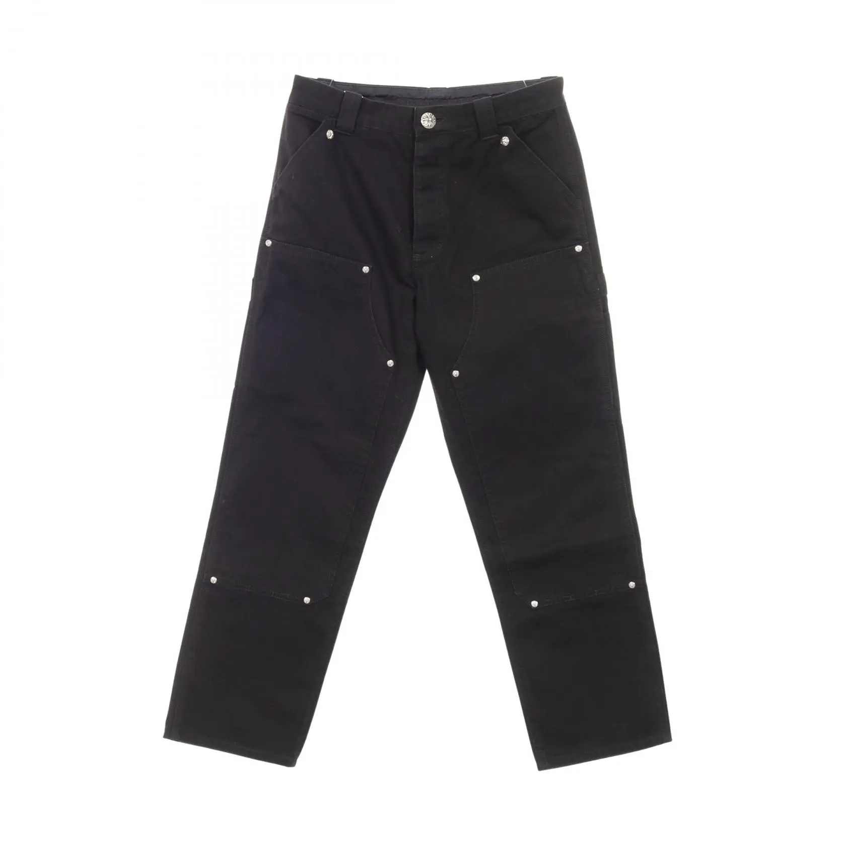 Pre-owned Chrome Hearts Cotton Small Leather Goods Carpenter Canvas Double Knee Pants