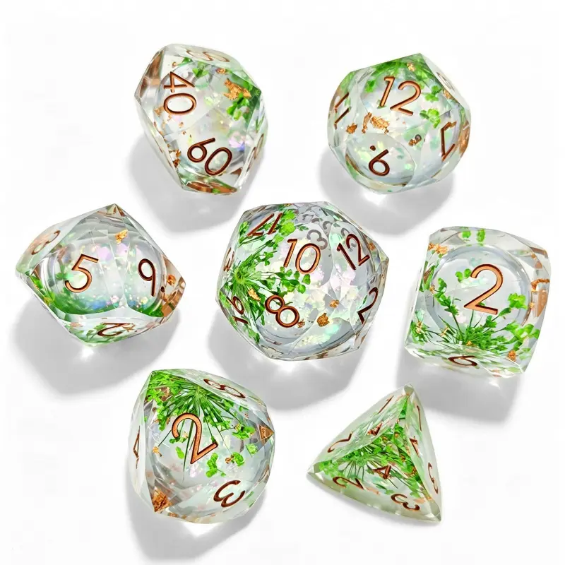 Liquid-Core Resin 20-Sided Polyhedral Numbered Dice Set - for Adult Tabletop Party Games, DND Dungeons & Dragons, Cthulhu Role-Playing Games