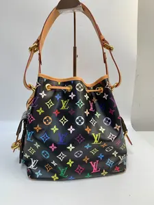 Pre-owned Louis Vuitton canvas Crossbody Bags × Petit Noe Monogram Multicolore bucket bag takashi murakami [BF 12Z] XP02361