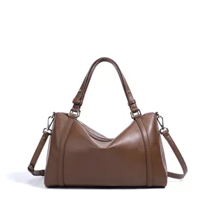 SADI Women's Bag 2025 New Genuine Leather Large Capacity Pillow Bag Crossbody Commuter Tote Boston Bag