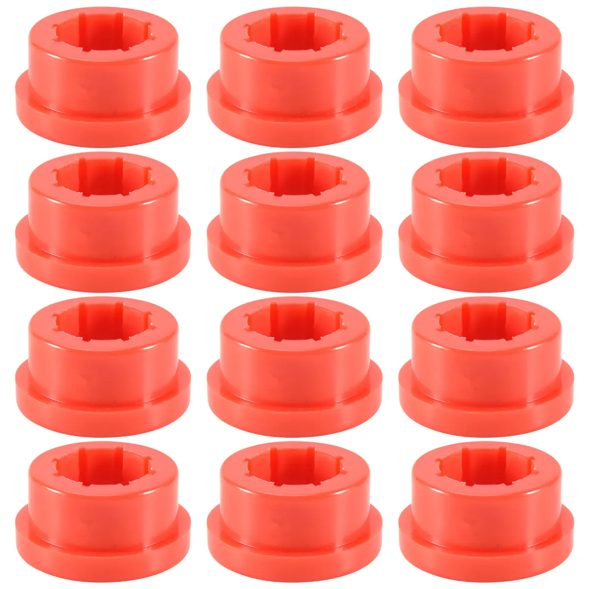 Special 12-Bushings Polyurethane Control Arm Bushing Set - Full Floating Rear Camber Control Kit Replacement EP-CA0111 for Honda Civic 88-05 Ek Eg Es Red, Radius-Cut Backsides, Non-Binding, Better Alignment Maintenance