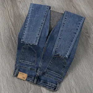 Blue High-waist Denim Pants For Women 2025 Spring And Autumn New Internet Celebrity Hot New Style Slim And Versatile Pencil Nine Points Jean Cotton