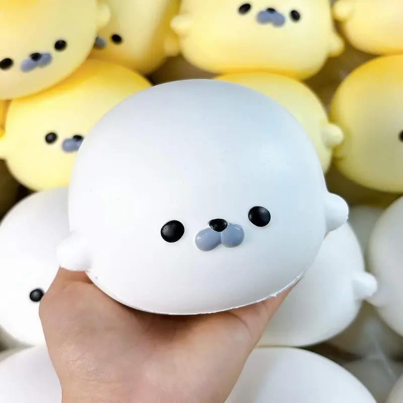 Hachimi | Seal Mochi White and Pink Only, Slow Rising, Stress Relief Toy