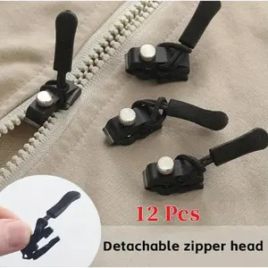 12 Pcs Zipper Repair Set Tool Free Accessories for Clothing Backpacks Suitcases Easy DIY Enthusiasts Detachable Zipper Head Replacement