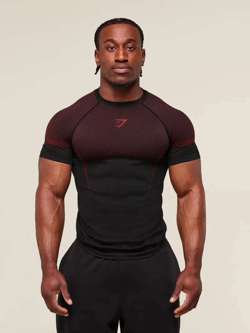 トップス  onyx V5 GREY&BLACK T-shirts Gymshark Onyx v5 Seamless T-Shirt - XXXL - Black *IN-HAND* ✓ US