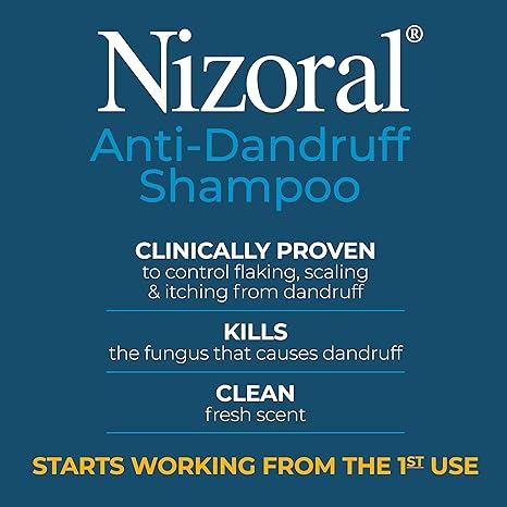 Nizoral Anti-Dandruff Shampoo with 1% Ketoconazole, Fresh Scent, 14 Fl Oz  Haircare Gentle Cleansing
