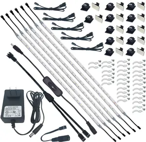 Under Cabinet Light, 6 PCS 20 Inches Flexible LED Strips with Power Adapter, 24W,1800 Lumen, Daylight 5000K.Suitable for Kitchen Cabinets, Counters, Under Shelf, Closets (6-Strip-5000K)