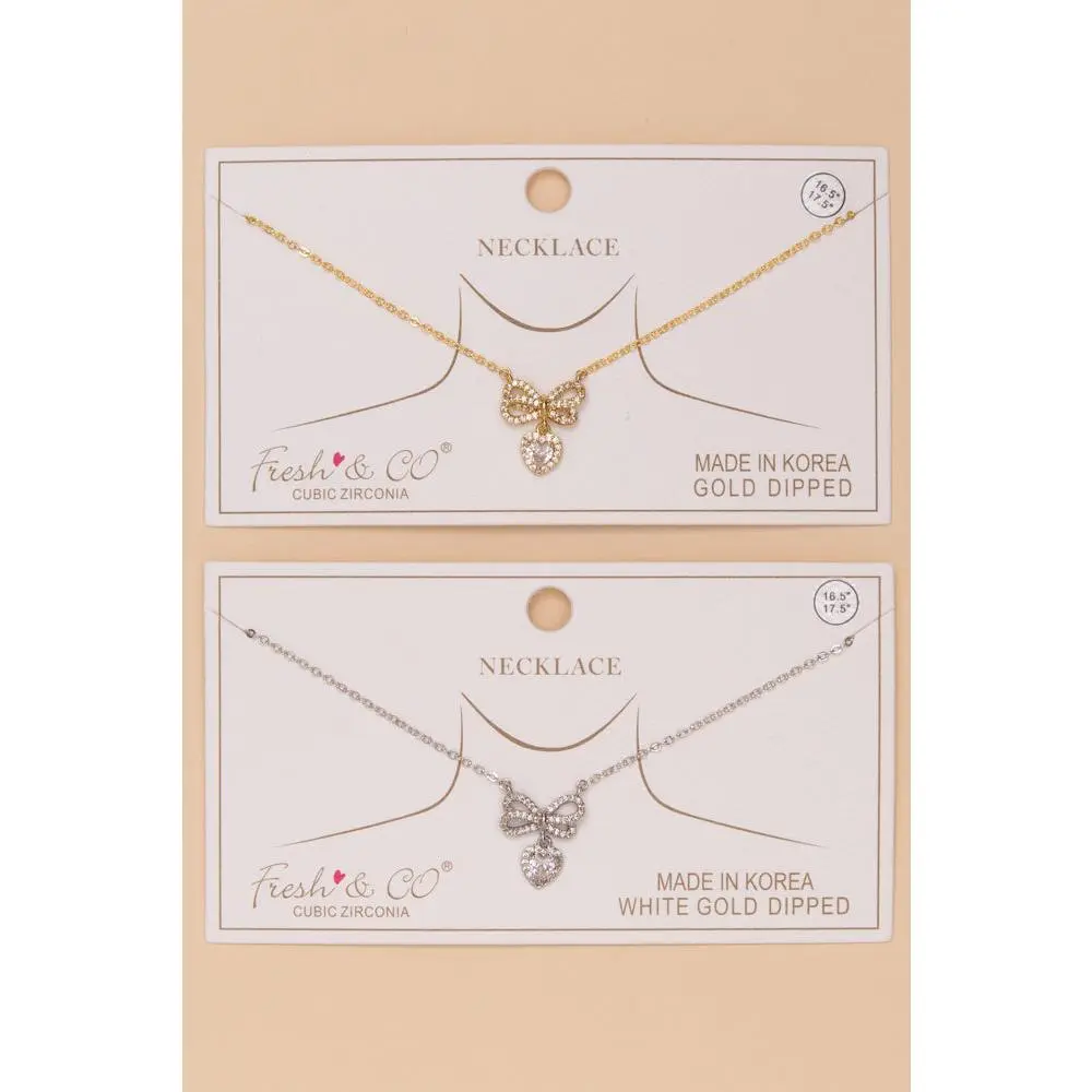 Rylee Bow Ribbon Pendant Necklace