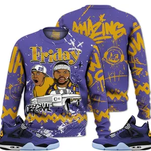 Retro 4 Lakeshow Sweatshirt, Lakeshow 4s Outfits, Meme Friday Streetwear Unisex Sneaker Matching Shirts