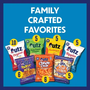 Utz Snack Variety Pack Individual Snacks Includes Potato Chips Cheese Curls Popcorn Party Mix Crunchy Travel Snacks for Lunches Vending Machines Enjoying on the Go Pack of 42
