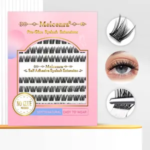 Self-Adhesive D Curl False Eyelash Extensions, Fluffy Mixed Length 10-16mm, No Glue Needed, Easy Application, Perfect for Daily Makeup & Special Occasions