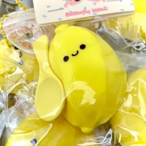 Fat Banana Food-Grade Silicone Slow-Rising Rebound Squishy Fidget Toys for Stress Relief - Soft Squeeze Toys with Thick Creamy Slime Texture, Handmade Non-Toxic Sensory Toys