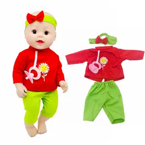 18 Inch Doll Clothes Accessories Doll Outfit include Floral Pattern Top with Pacifier and Pants and hairband for 18-Inch Dolls, for 43cm New Born, 15 inch Bitty,16 inch Baby Doll， Perfect Gift for Girls' Christmas & Birthday Parties (doll Not Included)
