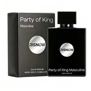 RISNOW Party of King Masculine Men's Eau de Parfum – 100ml | Spicy Woody Cologne with Bergamot Birchwood Musk Vanilla Ambergris | Long-Lasting Luxury Arabian Fragrance for Men | Father's Day Gifts