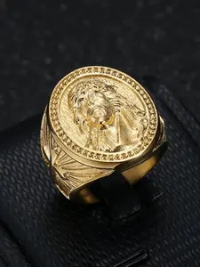 New style of new temperament domineering high-end hip-hop HIPHOP trendy and versatile retro gold YS cross men's statement ring accessories Vintage Rings Jewelry