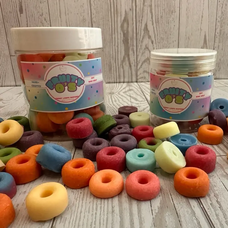 Fruity O's Wax Melts - Froot Loops Cereal Scent Sweetly Scented Soy Wax Tarts Fun Colorful Wax Melts for Warmers 2oz or 4oz Berry Bowl Hand Poured Clean Long Lasting Scent