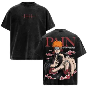 Pain Nagato Washed Anime T-Shirt, Naruto Akatsuki Vintage Dark Streetwear Graphic Tee, Guys Gifts, TikTok Shop Deals