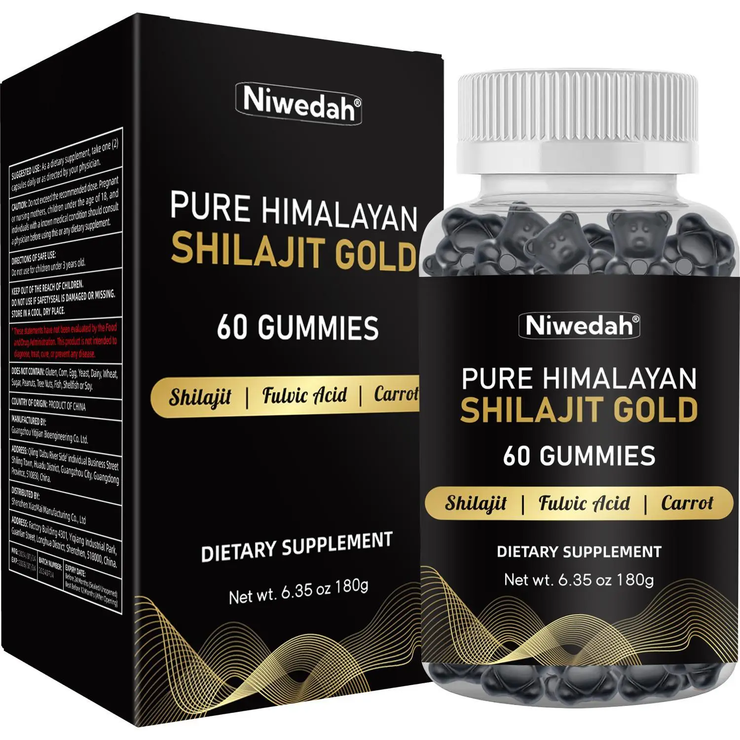 Cordyceps & Shilajit Gold Gummies | Natural Dietary Supplement with Fulvic Acid, Minerals & Carrot Extract | Daily Optimum Vitamin for Energy, Fitness