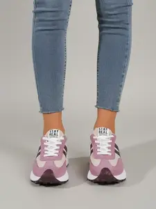 Women's Sporty Patchwork Sneakers, Textile & PU Material, Casual All-Season Footwear, Comfortable Breathable Design, Trendy Walking Sneaker