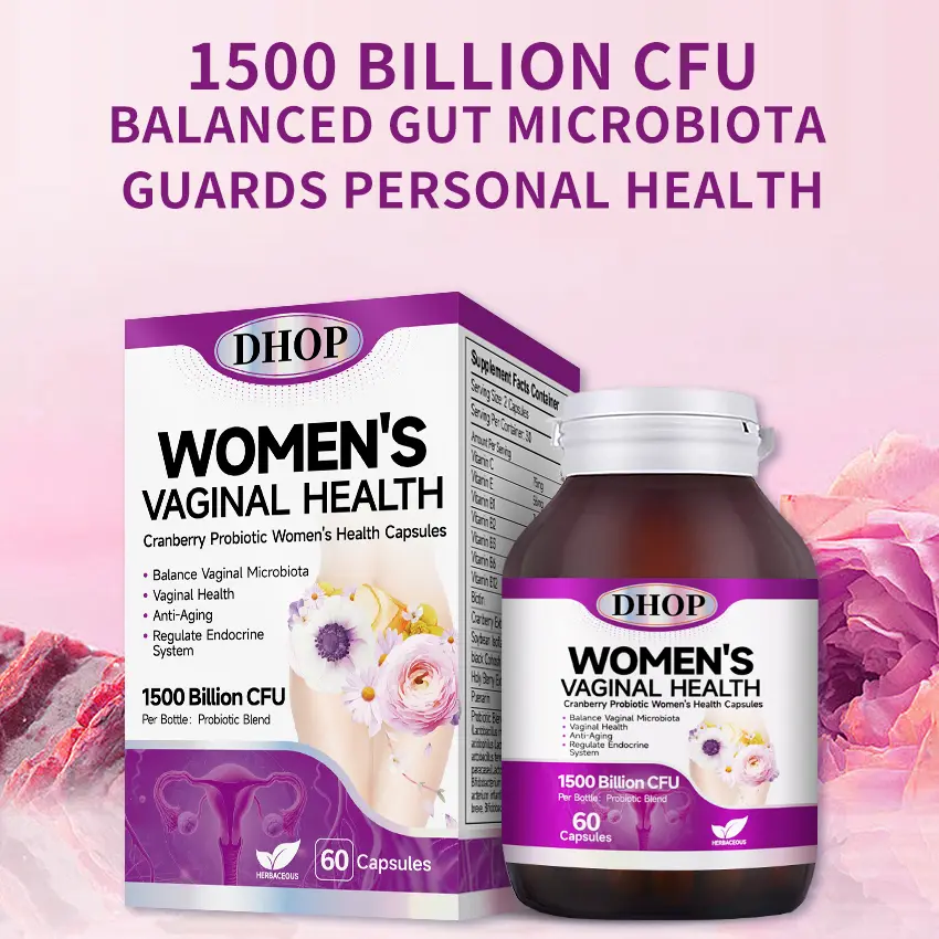 DHOP Women Probiotic Capsules | Cranberry Blend & Intimate pH Balance 1500 Billion CFU Feminine Supplement | Balance Vaginal Flora & Boost Immunity & Endocrine Support Feminine Care Probiotic Pills | Cranberry Herbal Extract for Urinary Tract Wellness