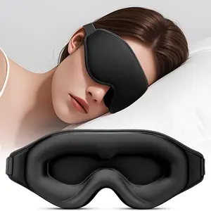 1PC Sleep Eye Mask, 3D Curved Design, Dual Layer Sponge Material, Blocks Light, Relaxes Body, Suitable for Travel, Naps, Night Sleep, Headband Sleep Mask