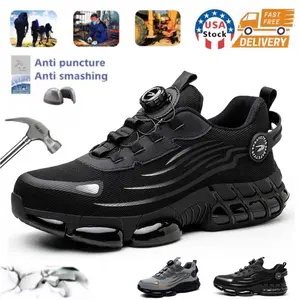 Men's Steel Toe Work Safety Shoes Indestructible Anti Smashing Rigid Toe Shoes