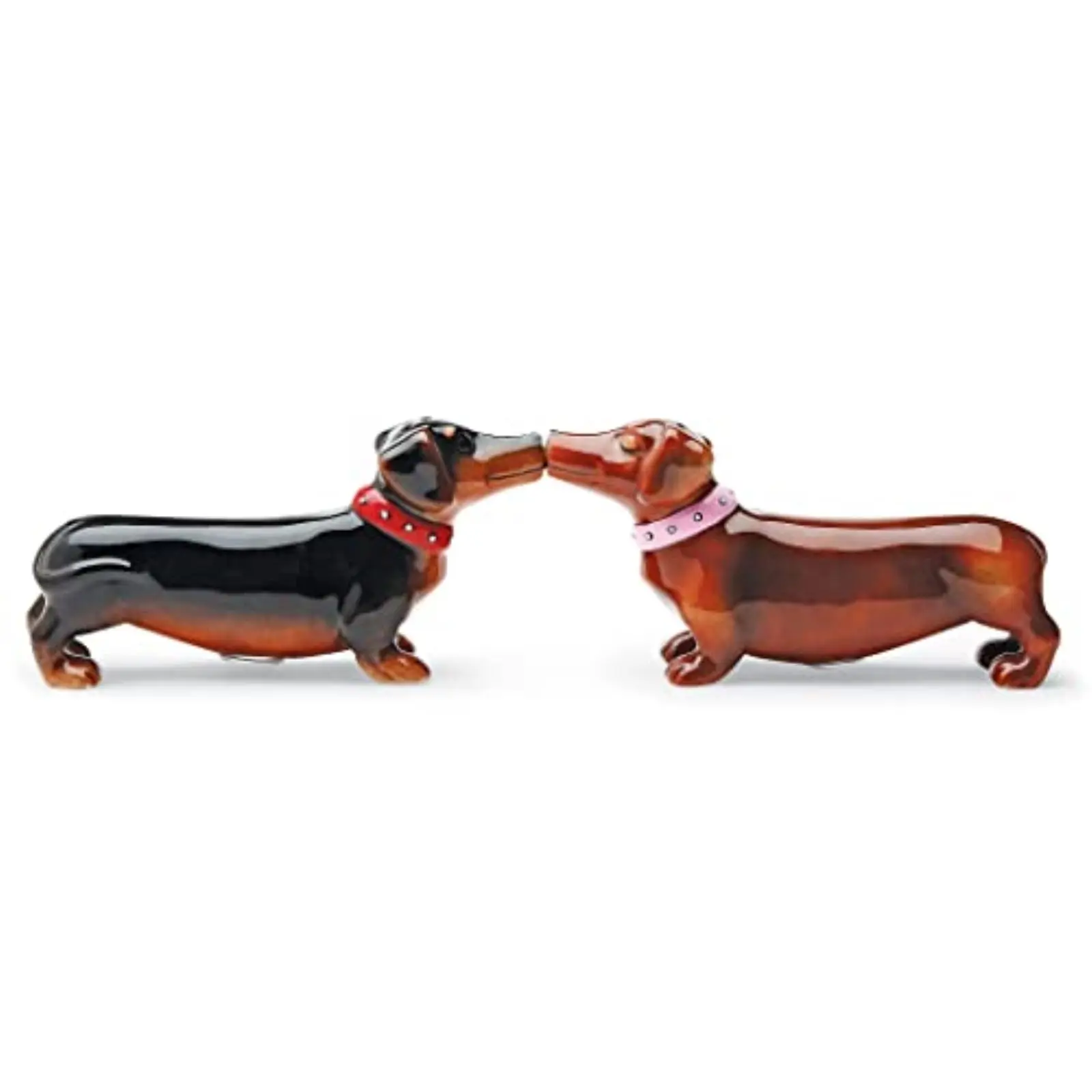 Long Love Affair Dachshund Ceramic Magnetic Salt and Pepper Shaker Set