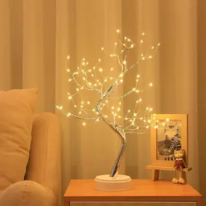 Desktop Bonsai Tree Light, USB Rechargeable LED Tree Light, Decorative Night Light for Bedroom, Living Room, Home Decor, Room Decoration