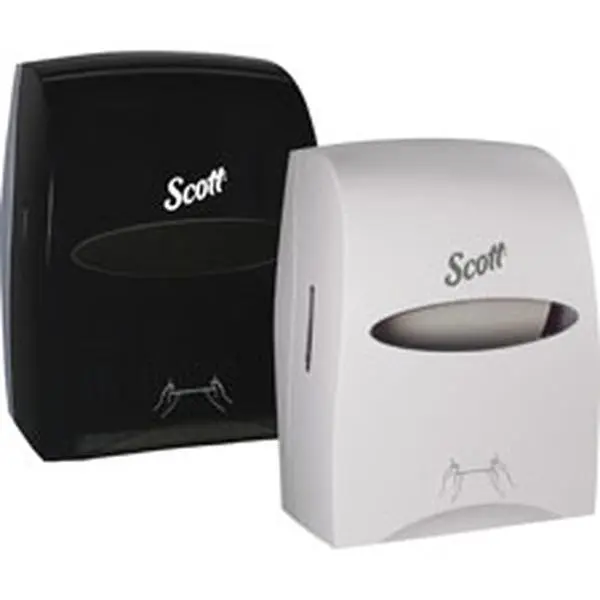 Kimberly-Clark Professional KCC46253 Essential Cover Hard Roll Paper Towel Dispenser - Black, Touchless, Shatterproof, Translucent Lid, Labor-Saving, Disruption-Reducing, 1 Size, Modern, Compact, Single Unit