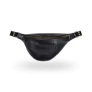 The Tatum by Andar - Full Grain Leather Quilted Fanny Pack with Zipper Fanny Pack & Removable Strap for Everyday Carry